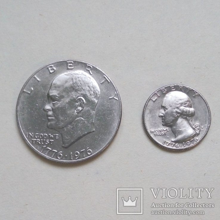 Юбилейные монеты 2 шт. “200 летие независимости Америки.”, фото №2