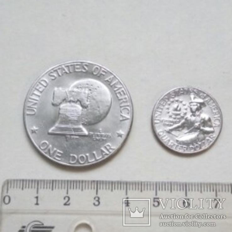 Юбилейные монеты 2 шт. “200 летие независимости Америки.”, фото №8