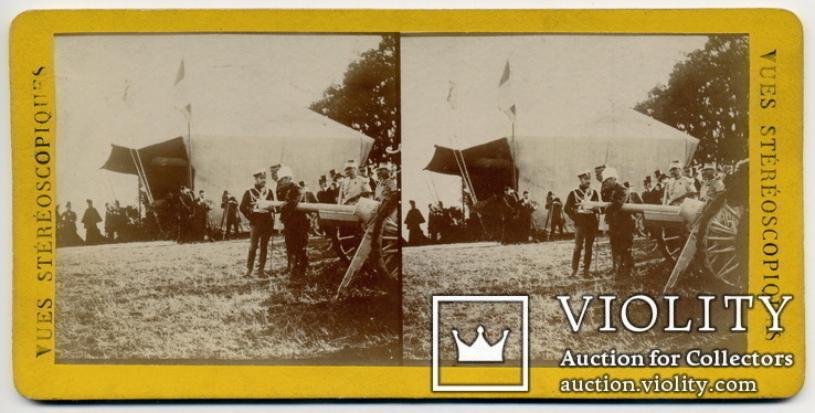 Император Николай II на Больших маневрах во Франции. 1901 г. Стереопара фотогр., фото №2