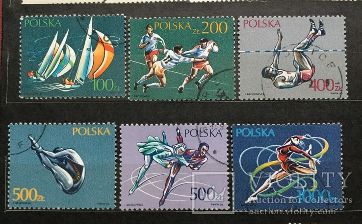 Польща 1990р. спорт Мі3258-3263