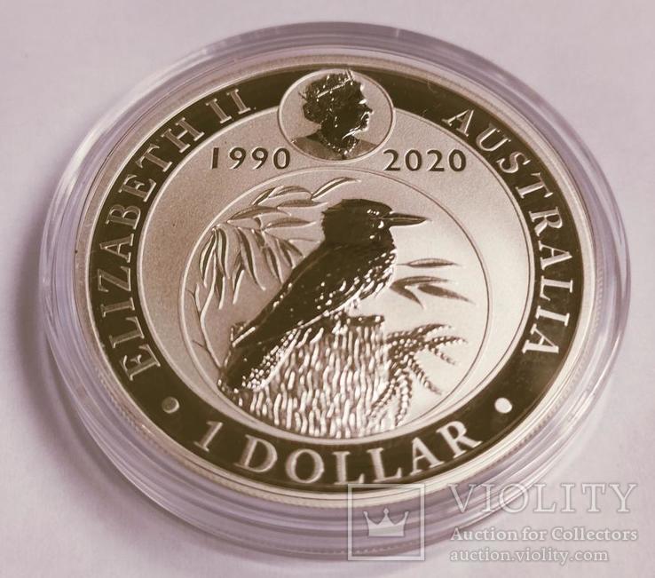 2020 г - 1 доллар Австралии,Кукабарра,унция серебра,Банк