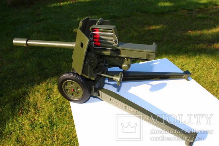 Пушка большая стреляющая игрушка военная-модель, военная  техника, СССР, фото №4