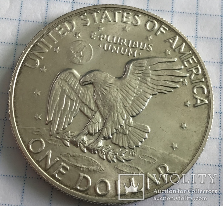 1 доллар Эйзенхауэр 1973г серебро, фото №3