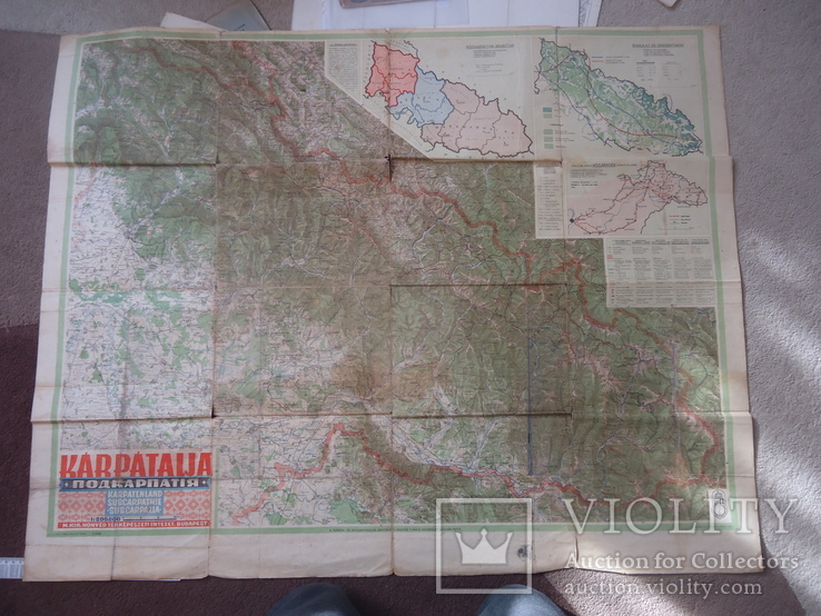 Подкарпатия 1942 г  Закарпатье туристичная карта, фото №2