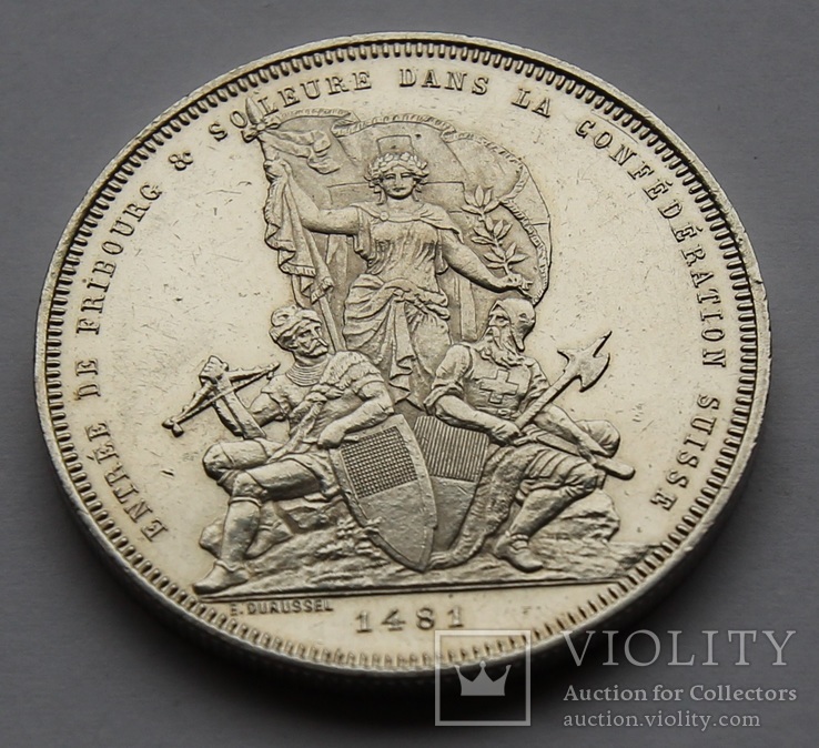 5 франков 1881 год Серебро 25.08 г