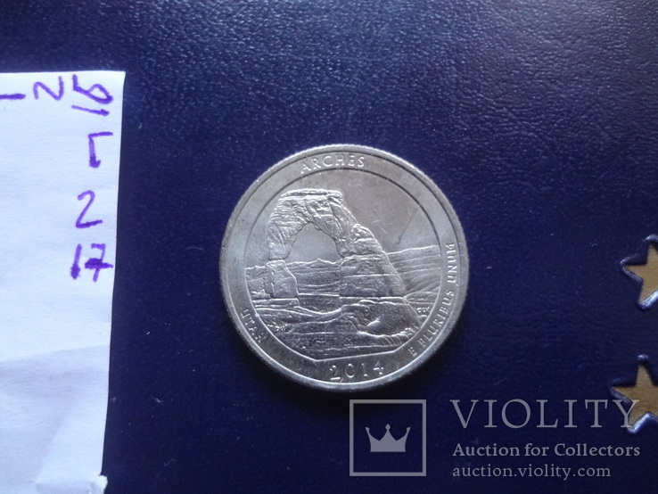 25 центов  2014  Юта   ( Г.2.17)~, фото №4