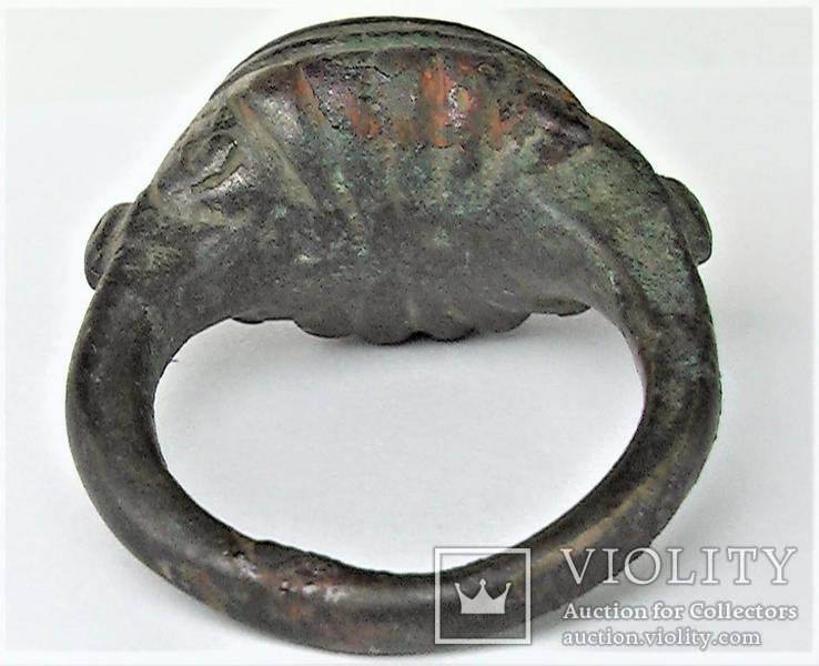 Кольцо перстень старинный козацкий бронза размер 21,5 25,97 гр., фото №5