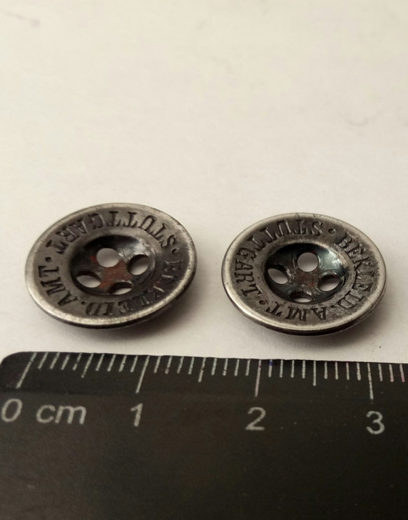 Пуговицы металлические 2 шт., маленькие, фото №3