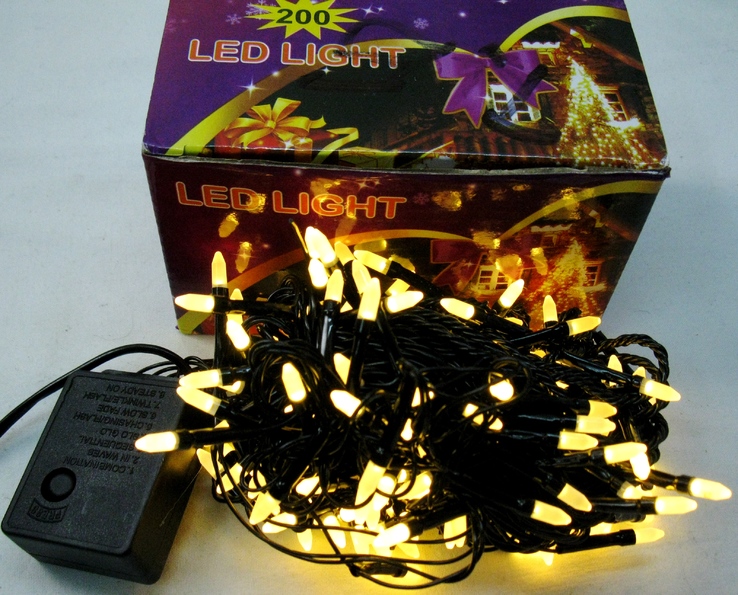   Гирлянда светодиодная 200 LED лампочек , Гірлянда новорічна 200 ЛЕД ., photo number 2