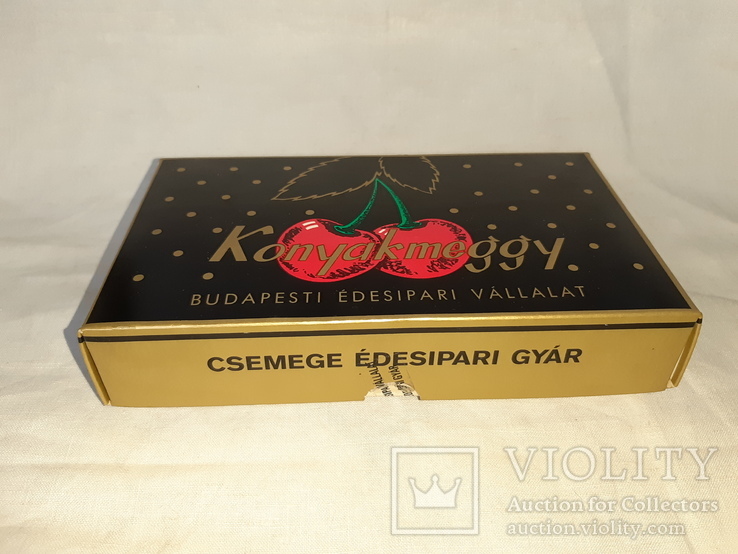 Коробка  конфеты "Шоколадная вишня с ликером" Будапешт,Венгрия 1984г., фото №3