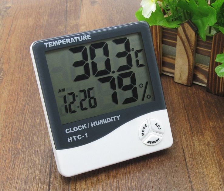 Домашняя метеостанция HTC-1 с цифровыми часами,термометром,гигрометром