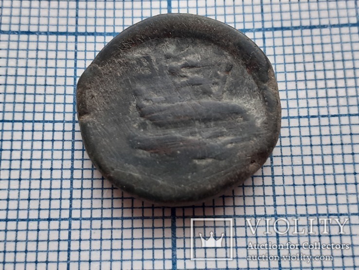 Монета Ольвия 4 век до Н.Э Орел сидящий на дельфине, фото №3