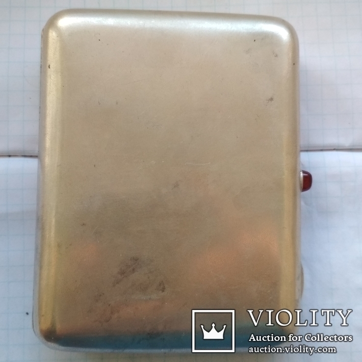 Серебряный портсигар с золочением 875, фото №4
