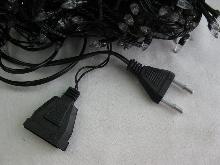 Гирлянда 400LED , на черном кабеле , тепло белый цвет., фото №8