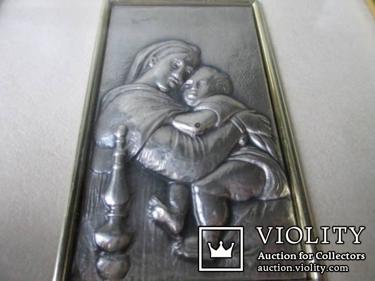 Серебро икона материнство. Италия. гарантия. 22 см.х18., фото №2
