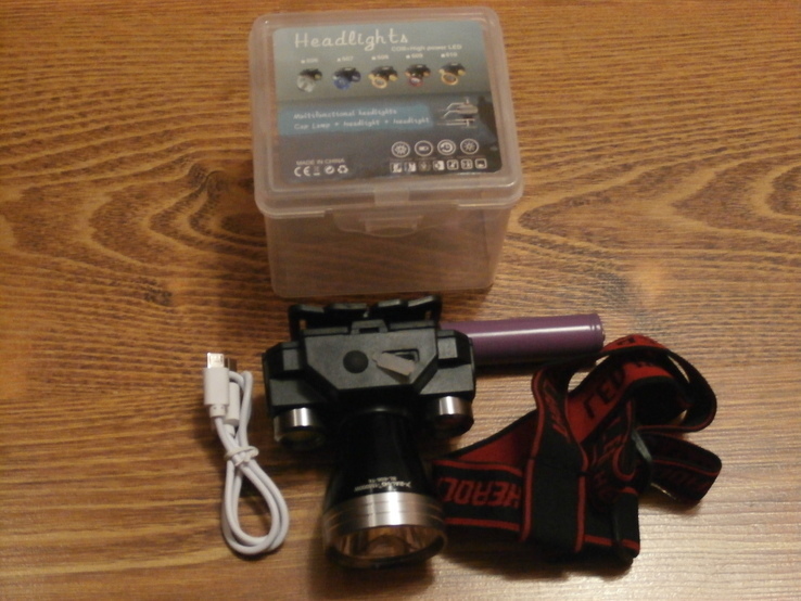 Аккумуляторный налобный фонарь BL-606-T6 для рыбалки,охоты,отдыха, фото №2