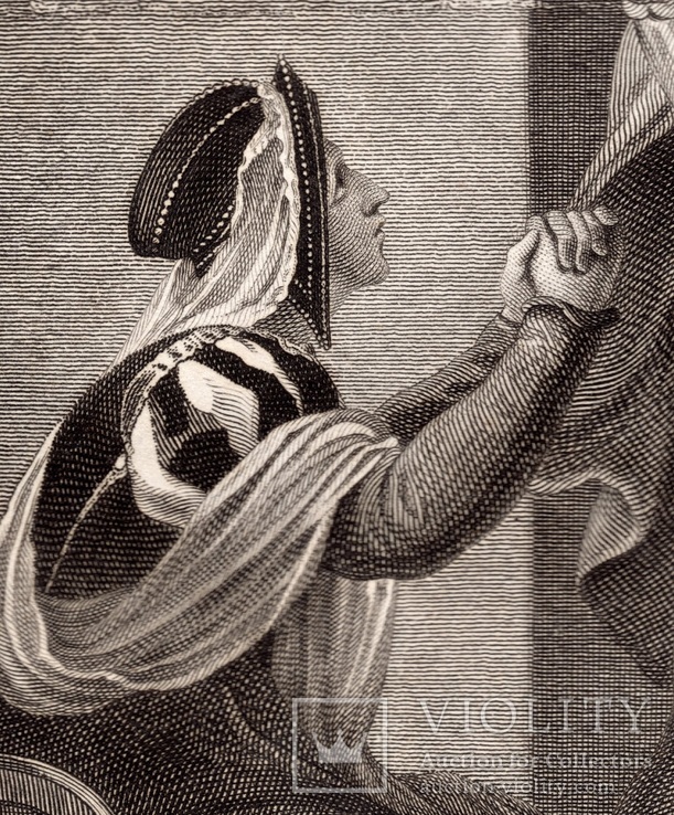 Старинная гравюра. Шекспир. "Ричард II", акт V. 1803 год. (42 на 32 см.). Оригинал., фото №4