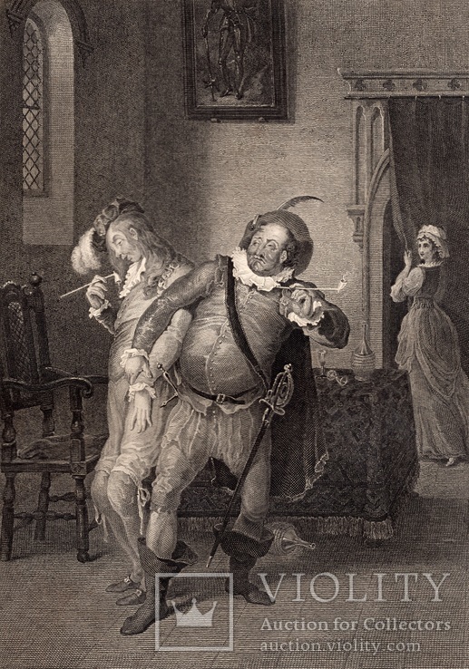 Старинная гравюра. Шекспир. "Двенадцатая ночь, или Что угодно?". 1803 год. Оригинал., фото №2