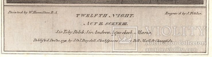 Старинная гравюра. Шекспир. "Двенадцатая ночь, или Что угодно?". 1803 год. Оригинал., фото №5