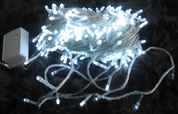 Новогодняя , Гирлянда холодно белого цвета свечения , 300 LED лампочек , 25 м., фото №10