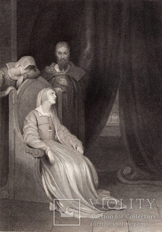 Старинная гравюра. Шекспир. "Генрих VIII", акт IV. 1803 год. (42 на 32 см.). Оригинал., фото №2