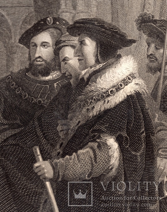 Старинная гравюра. Шекспир. "Генрих VIII", акт III. 1803 год. (42 на 32 см.). Оригинал., фото №4