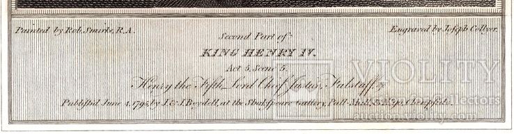 Старинная гравюра. Шекспир. "Генрих IV, часть 2". 1803 год. (42 на 32 см.). Оригинал., фото №5