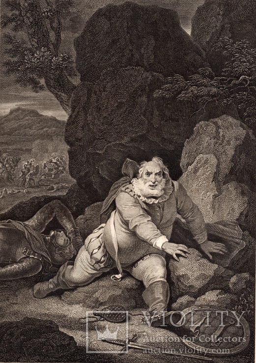 Старинная гравюра. Шекспир. "Генрих IV, часть 1". 1803 год. (42 на 32 см.). Оригинал., фото №2