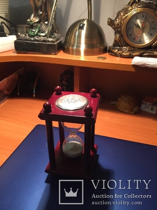 Песочные часы с пластинами из серебра с гравировкой Кастеллани, 925 проба., фото №5