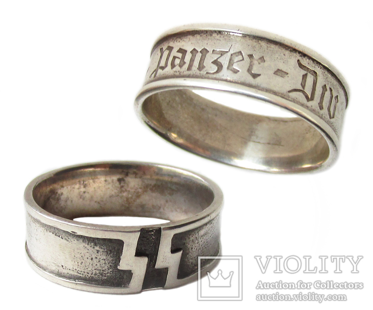 III REICH кольцо 12 Танковой дивизии SS СС Гитлер Югенд HJ Hitler Jugend  серебро.