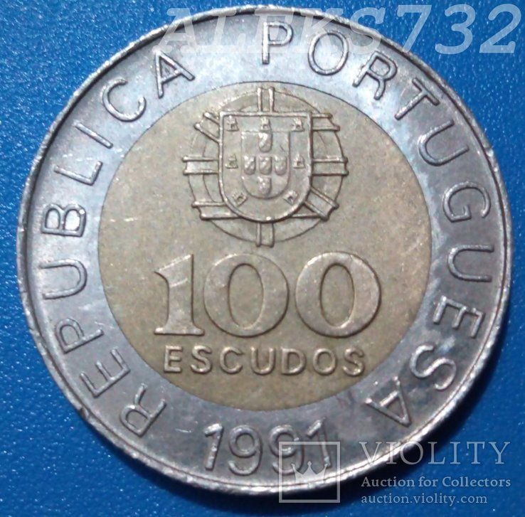 Португалия 100 эскудо, 1991, фото №2