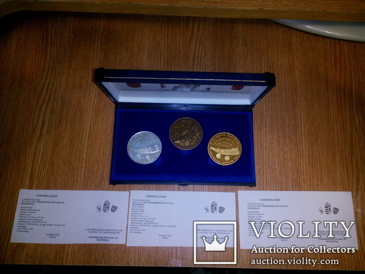Полный Комплект монет (Золото+Бронза+Серебро) 1996 + сертификаты Венгрия, фото №2