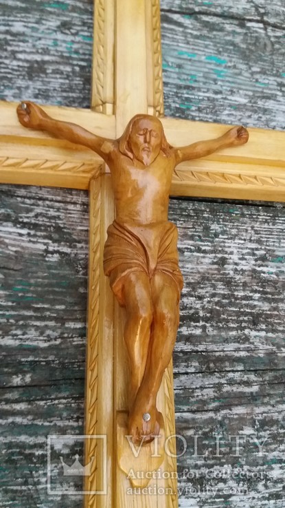 Крест настенный из дерева "Распятие*, фото №4