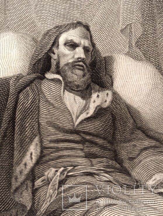 Старинная гравюра. Шекспир. "Генрих IV, часть 2". 1803 год. (42 на 32 см.). Оригинал., фото №4