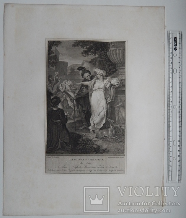 Старинная гравюра. Шекспир. "Троил и Крессида". 1803 год. (42 на 32 см.). Оригинал., фото №6