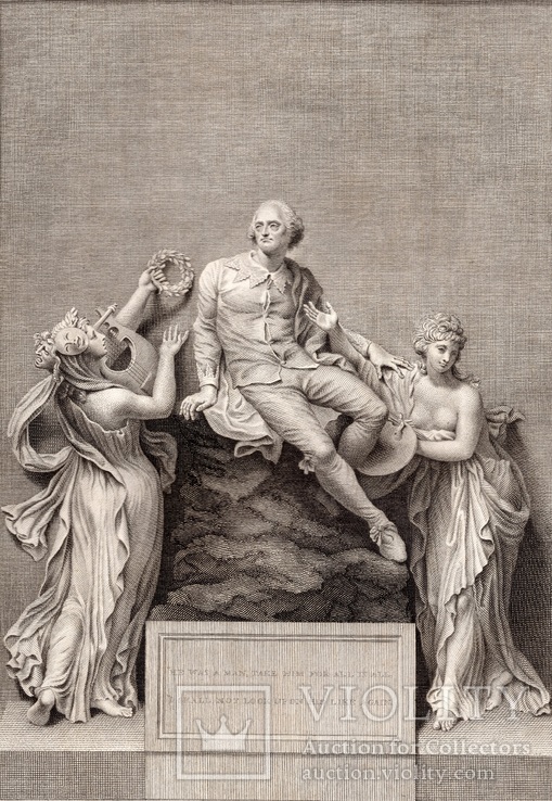 Старинная гравюра. Шекспир. Введение. 1803 год. (42 на 32 см.). Оригинал., фото №2