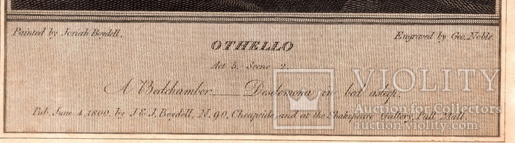 Старинная гравюра. Шекспир. "Отелло". 1803 год. (42 на 32 см.). Оригинал., фото №5