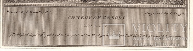 Старинная гравюра. Шекспир. "Комедия ошибок". 1803 год. (42 на 32 см.). Оригинал., фото №5