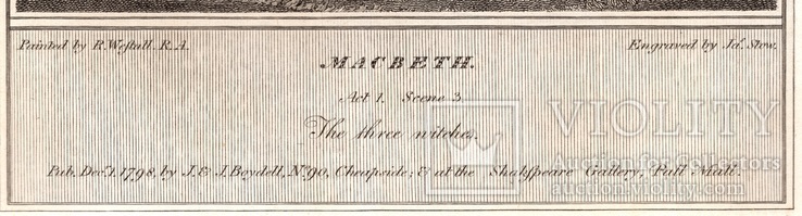 Старинная гравюра. Шекспир. "Макбет". 1803 год. (42 на 32 см.). Оригинал., фото №5