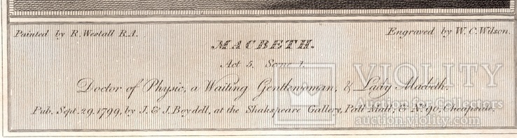 Старинная гравюра. Шекспир. "Макбет". 1803 год. (42 на 32 см.). Оригинал., фото №5