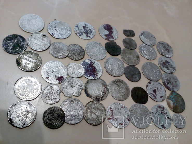 Серебряные монеты 41 шт разные