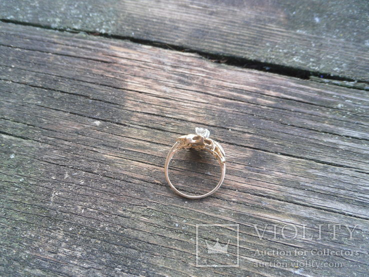 Винтажное золотое кольцо с бриллиантом., фото №6