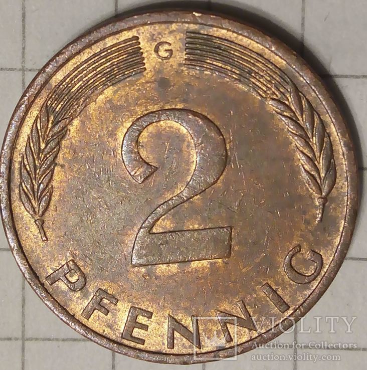 Германия 2 пфеннига 1974 G