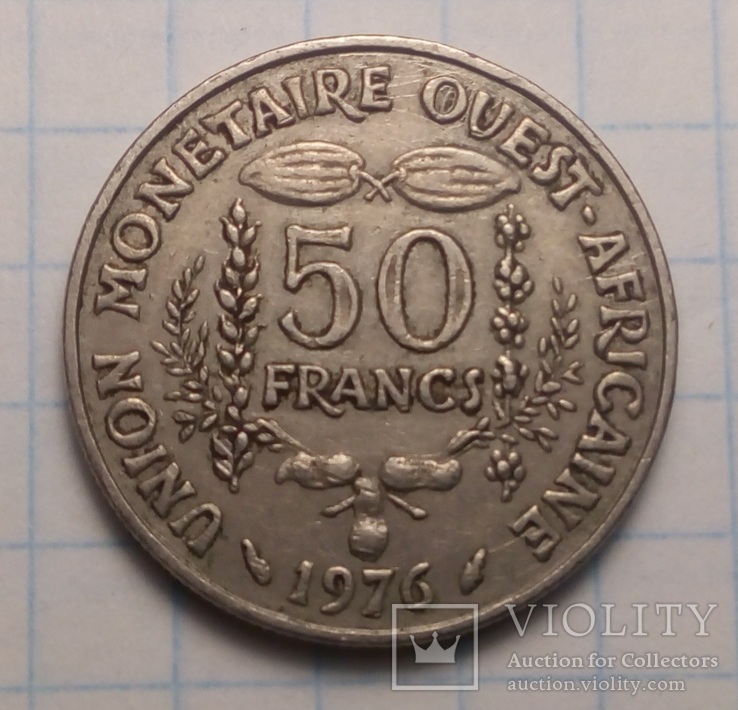 50 франков 1976 год Западная Африка, фото №2