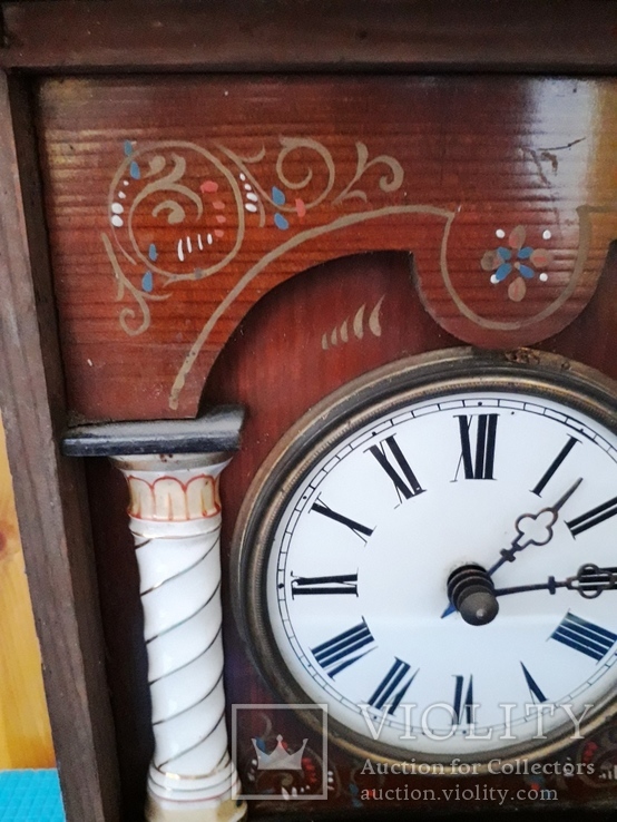 Часы настенные гиревые Salmon Hettich &amp; Sohn на деревянных платах, фото №3