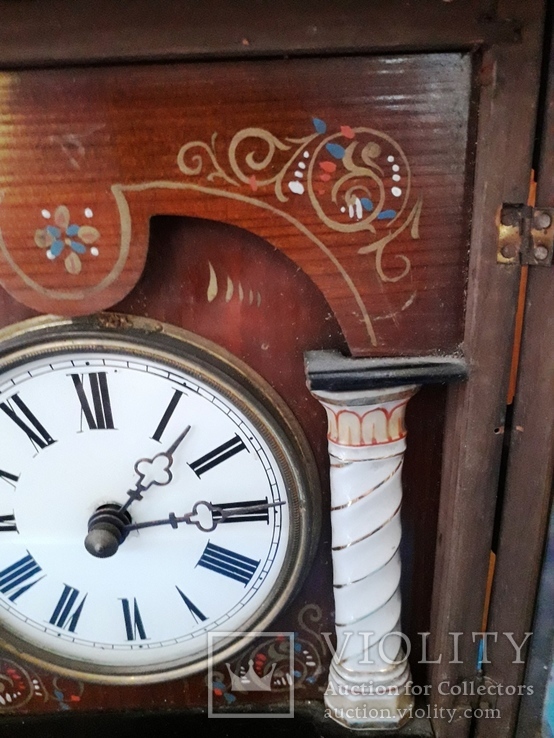Часы настенные гиревые Salmon Hettich &amp; Sohn на деревянных платах, фото №4