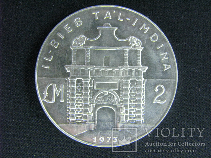 2 Мальтийских фунта, 1973 г., UNS., фото №2