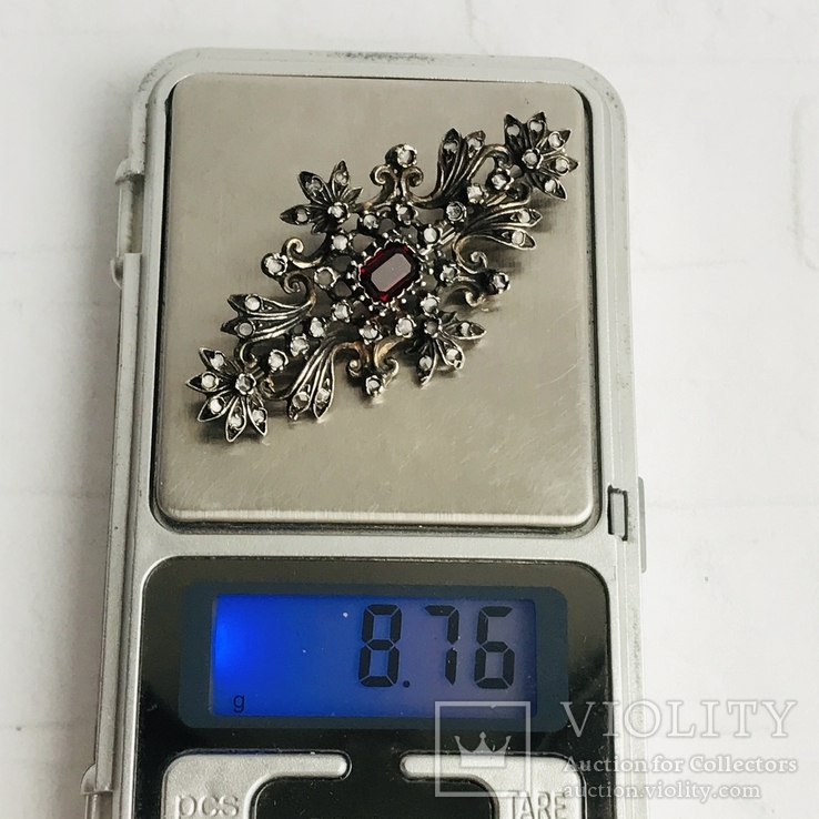 Серебряная брошь с бриллиантами, Франция,, фото №9
