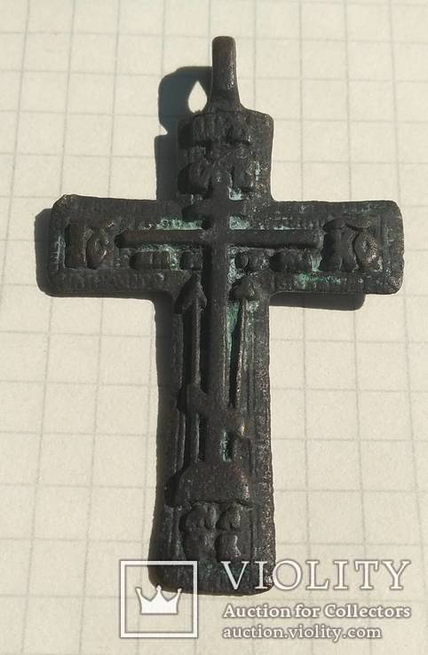 Большой крест с остатками эмали., фото №2