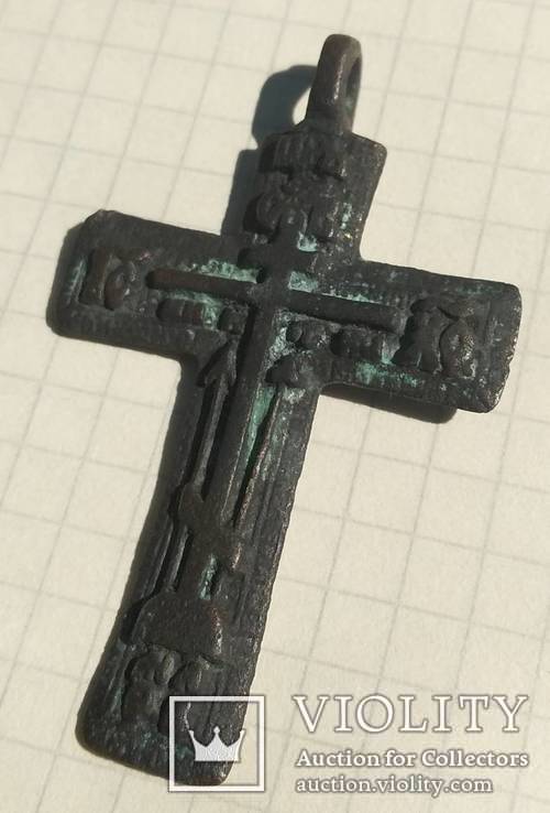 Большой крест с остатками эмали., фото №3